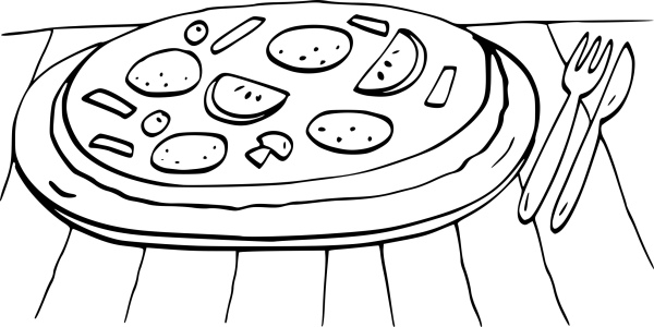 Pizzazeichnung für Kinder mit Bleistift zum Abschreiben