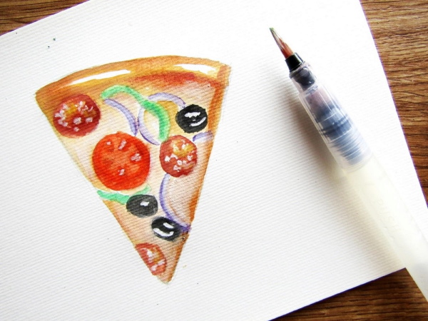 Pizzazeichnung für Kinder mit Bleistift zum Abschreiben