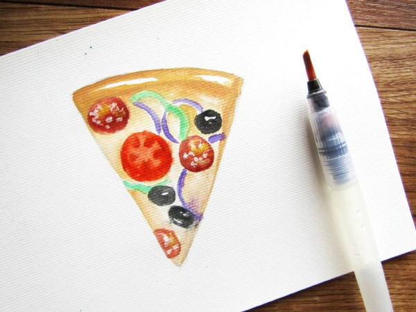 Pizzazeichnung für Kinder mit Bleistift zum Abschreiben