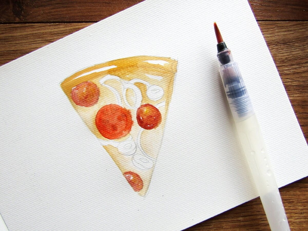Pizzazeichnung für Kinder mit Bleistift zum Abschreiben