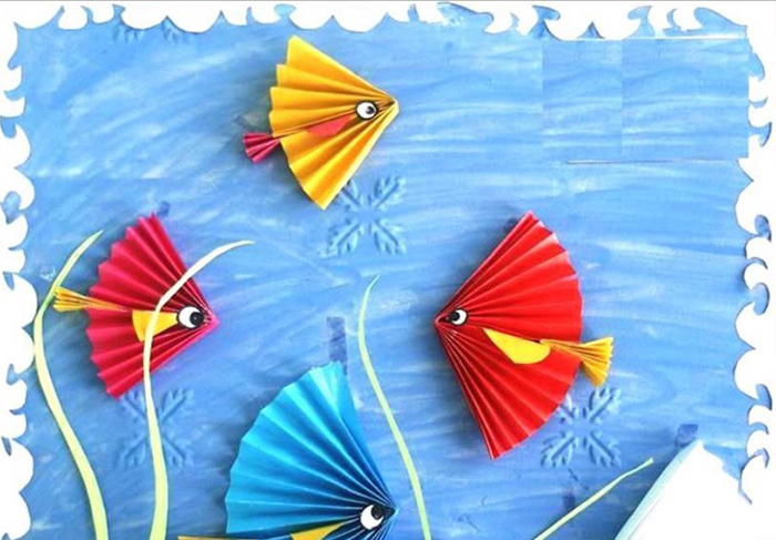 Anwendung von Fischen in einem Aquarium Vorbereitungs-, Junior-, Senior-Gruppe