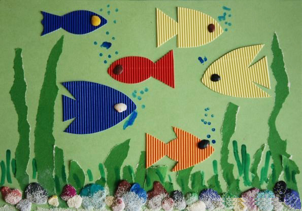 Anwendung von Fischen in einem Aquarium Vorbereitungs-, Junior-, Senior-Gruppe