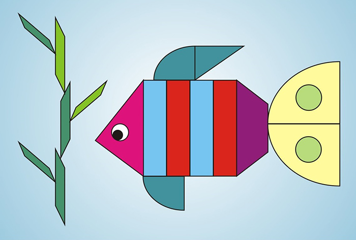 Anwendung von Fischen in einem Aquarium Vorbereitungs-, Junior-, Senior-Gruppe