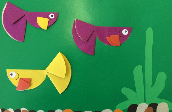 Anwendung von Fischen in einem Aquarium Vorbereitungs-, Junior-, Senior-Gruppe
