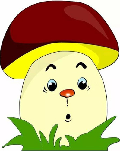 Weißer Pilz Zeichnung für Kinder in Bleistift