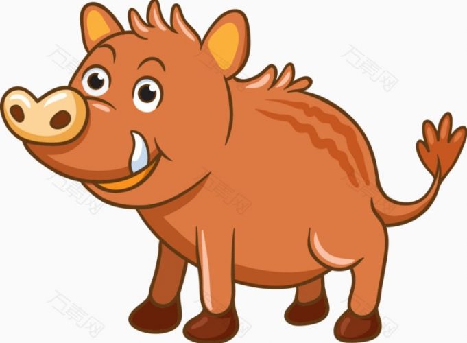 Wildschweinzeichnung für Kinder mit Bleistift, Farben
