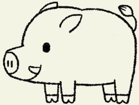 Wildschweinzeichnung für Kinder mit Bleistift, Farben
