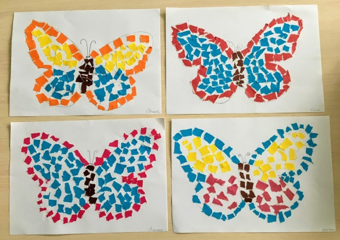 Abreißbare Papierapplikation für Kinder. Vorlagen