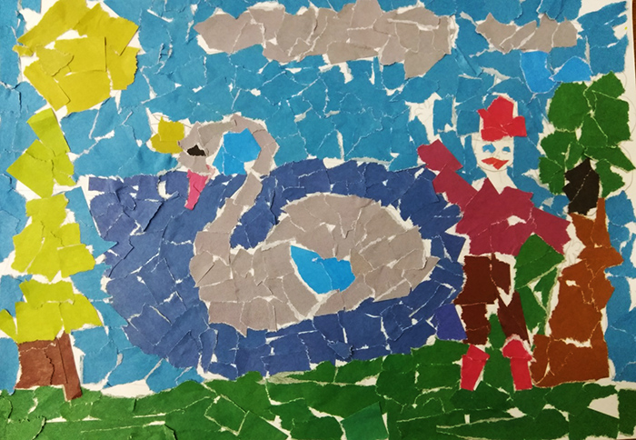Abreißbare Papierapplikation für Kinder. Vorlagen