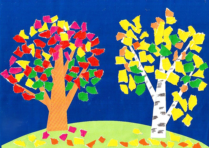 Abreißbare Papierapplikation für Kinder. Vorlagen