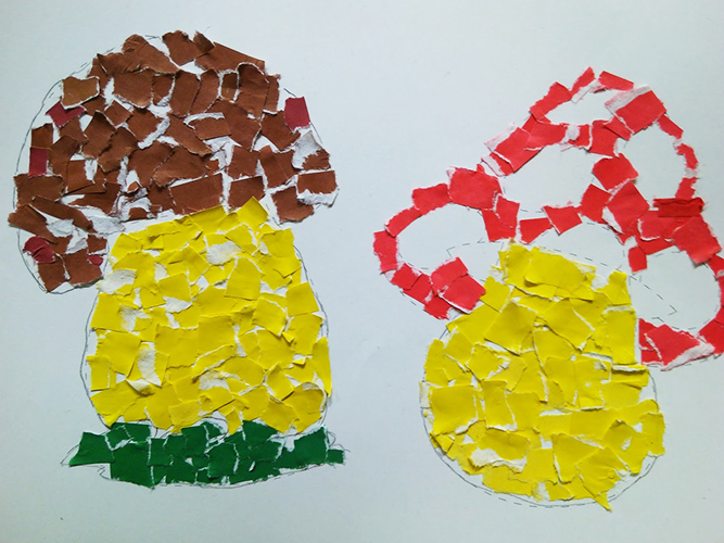 Abreißbare Papierapplikation für Kinder. Vorlagen