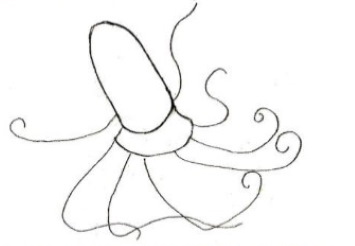 Octopus drawing for kids with pencil, watercolor
