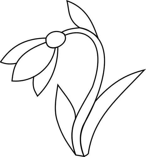 Disegno di bucaneve per bambini con matita e colori
