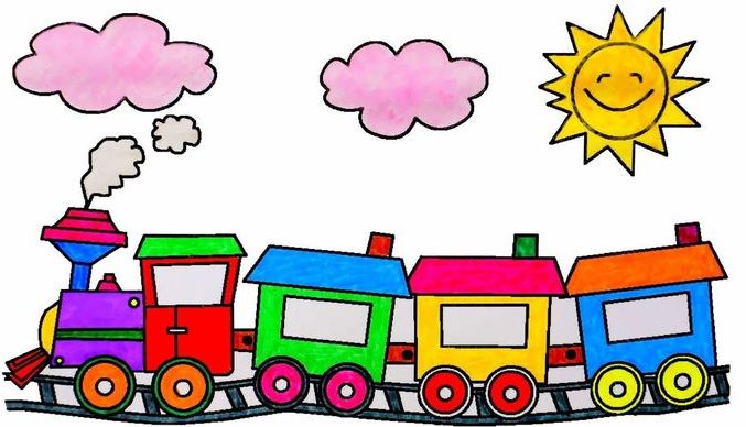 Zugzeichnung für Kinder mit Bleistift Schritt für Schritt