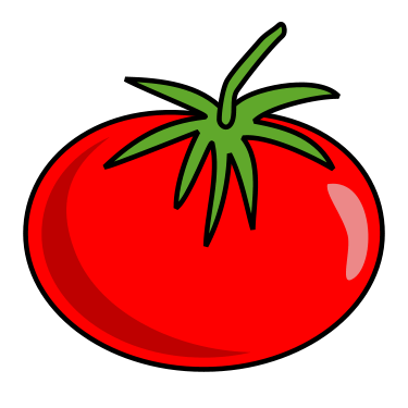 Tomatenzeichnung für Kinder mit Bleistift, Farben