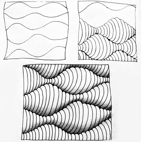 Zeichnungen im Kritzeleien- und Zentangle-Stil. Einfach für Anfänger