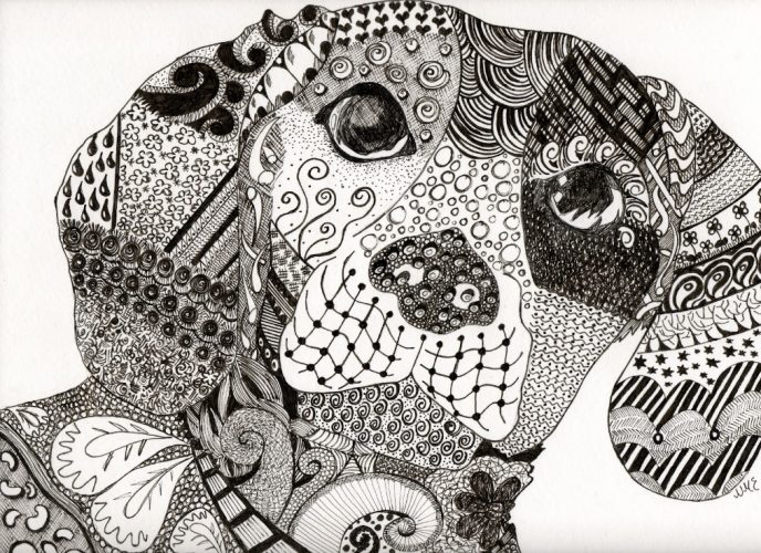 Zeichnungen im Kritzeleien- und Zentangle-Stil. Einfach für Anfänger