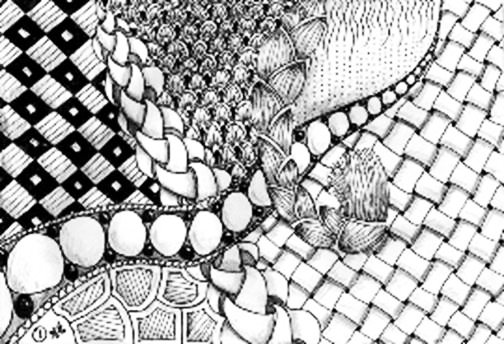 Zeichnungen im Kritzeleien- und Zentangle-Stil. Einfach für Anfänger