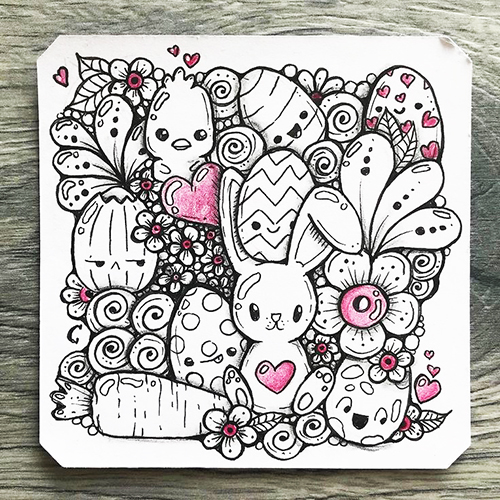 Zeichnungen im Kritzeleien- und Zentangle-Stil. Einfach für Anfänger