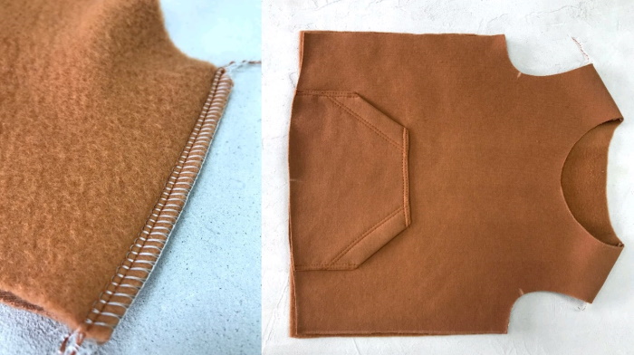 Damen-Sweatshirt. Muster mit Stickerei, Raglanärmel, Kapuze, Druck