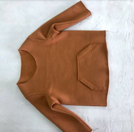 Damen-Sweatshirt. Muster mit Stickerei, Raglanärmel, Kapuze, Druck