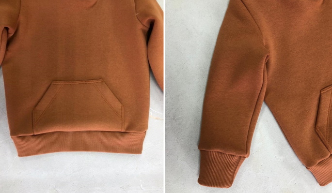 Damen-Sweatshirt. Muster mit Stickerei, Raglanärmel, Kapuze, Druck