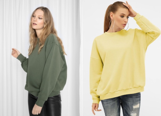 Damen-Sweatshirt. Muster mit Stickerei, Raglanärmel, Kapuze, Druck