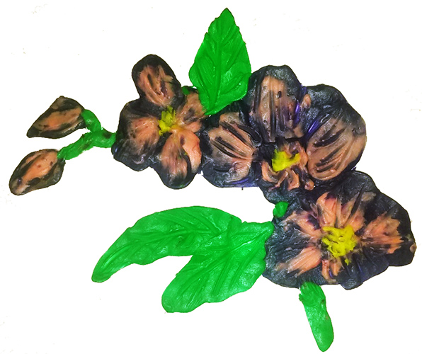Blumen aus Plastilin für Kinder von 3-7 Jahren, volumetrisch, auf Karton