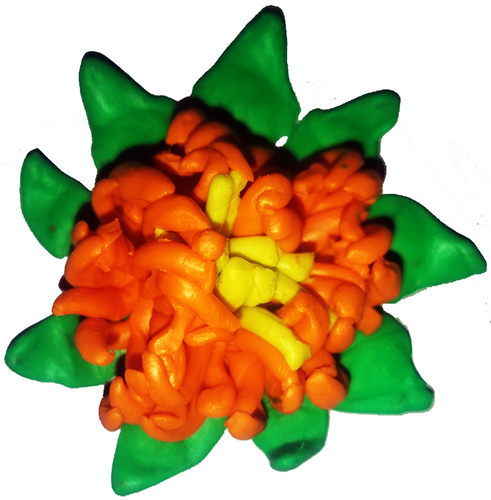 Blumen aus Plastilin für Kinder von 3-7 Jahren, volumetrisch, auf Karton