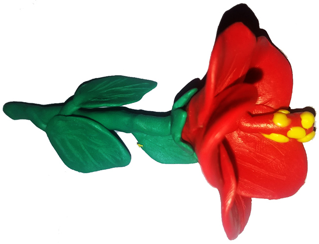 Blumen aus Plastilin für Kinder von 3-7 Jahren, volumetrisch, auf Karton