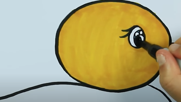 Entenzeichnung für Kinder Schritt für Schritt mit einem Bleistift