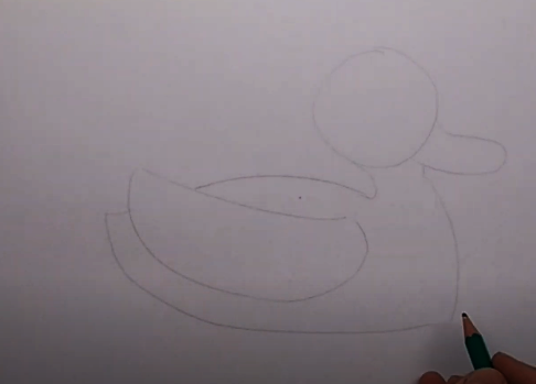Entenzeichnung für Kinder Schritt für Schritt mit einem Bleistift