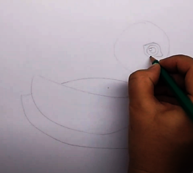 Entenzeichnung für Kinder Schritt für Schritt mit einem Bleistift
