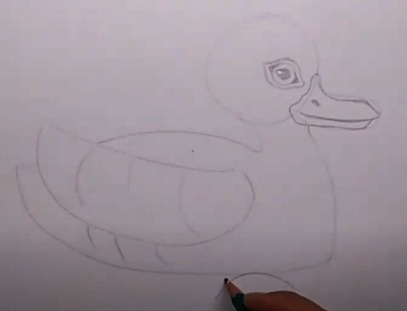 Entenzeichnung für Kinder Schritt für Schritt mit einem Bleistift