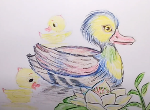 Entenzeichnung für Kinder Schritt für Schritt mit einem Bleistift