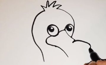 Entenzeichnung für Kinder Schritt für Schritt mit einem Bleistift