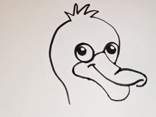 Entenzeichnung für Kinder Schritt für Schritt mit einem Bleistift