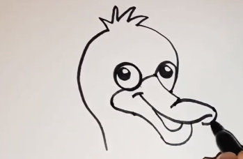 Entenzeichnung für Kinder Schritt für Schritt mit einem Bleistift