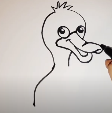 Entenzeichnung für Kinder Schritt für Schritt mit einem Bleistift