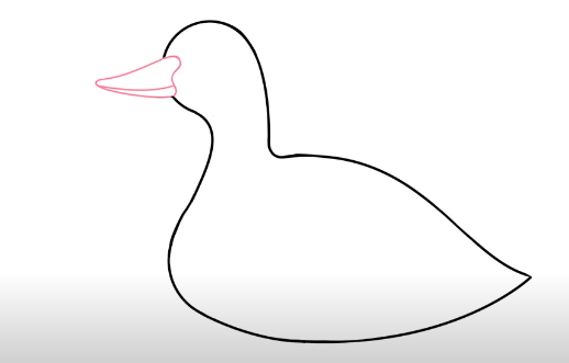 Entenzeichnung für Kinder Schritt für Schritt mit einem Bleistift