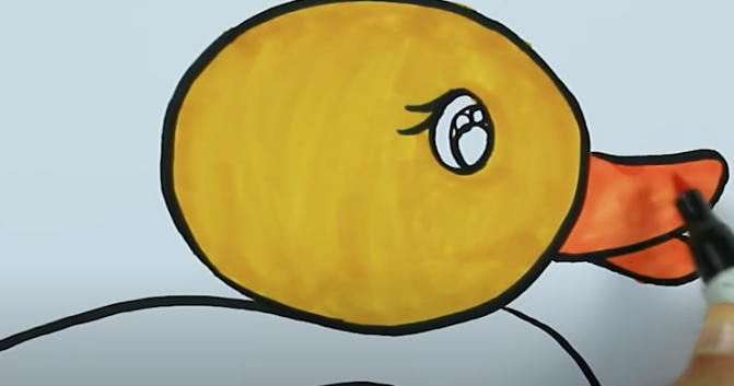 Entenzeichnung für Kinder Schritt für Schritt mit einem Bleistift