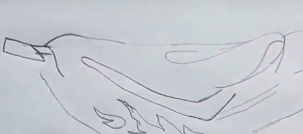 ציור עיפרון של להבה נצחית לילדים שלב אחר שלב