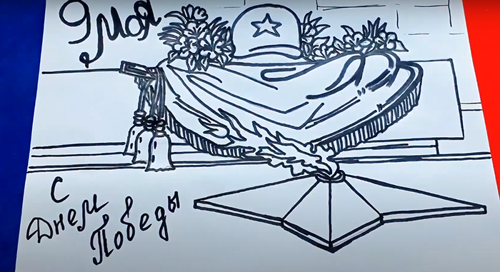ציור עיפרון של להבה נצחית לילדים שלב אחר שלב