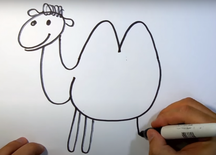 Kamel zeichnen für Kinder mit Bleistift Schritt für Schritt