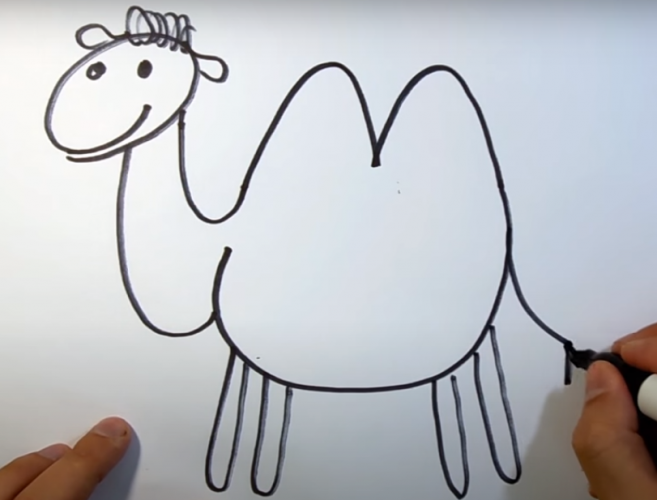 Kamel zeichnen für Kinder mit Bleistift Schritt für Schritt