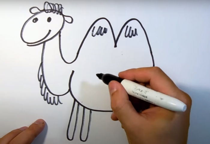 Kamel zeichnen für Kinder mit Bleistift Schritt für Schritt