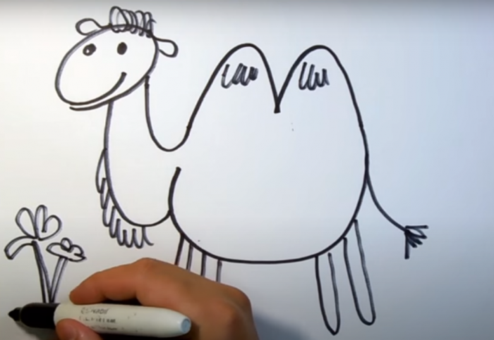 Kamel zeichnen für Kinder mit Bleistift Schritt für Schritt