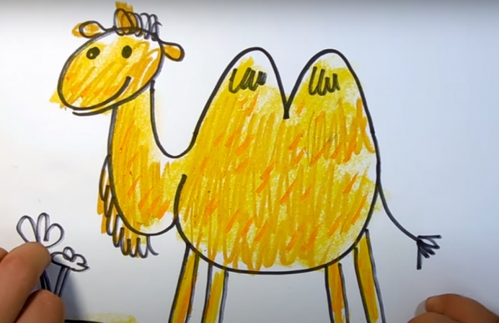Kamel zeichnen für Kinder mit Bleistift Schritt für Schritt