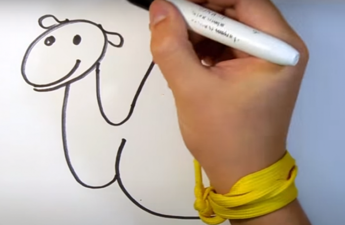 Kamel zeichnen für Kinder mit Bleistift Schritt für Schritt