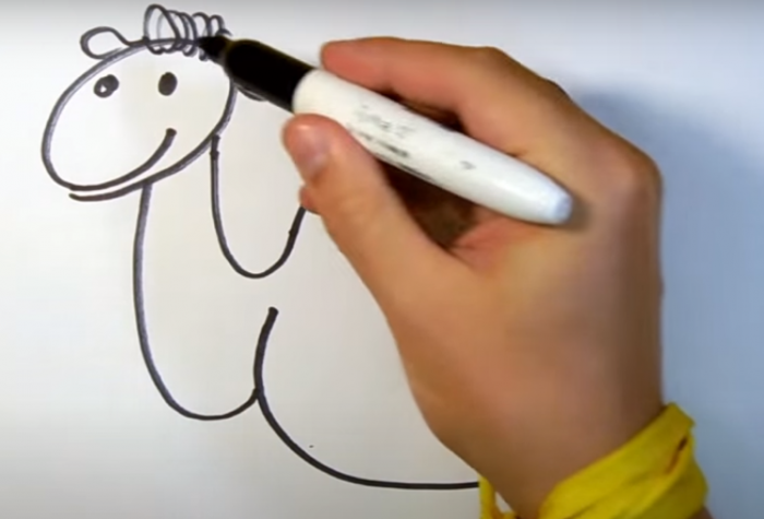 Kamel zeichnen für Kinder mit Bleistift Schritt für Schritt